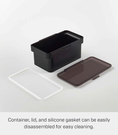 YAMAZAKI Home Tower Airtight Pet Food Storage Container - Cat And Dog Food Holder Bin With Transparent Lid And Handle - Small - Polypropylene - 0.8 Gallons, 3 Liters