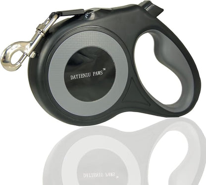 Retractable Dog Leash Strong Nylon Tape 16Ft Reflective Stitch for Night Walking One-Handed Brake Anti-Slip Handle XL Black