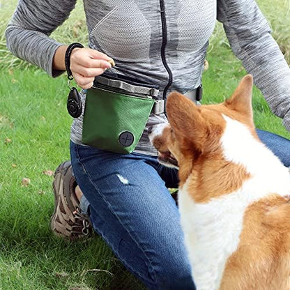 Dog Treat Pouch with Pet Training Clicker, Dog Training Treat Pouch Kit, Magnetic Closure, Hands-Free Training (Green) - Image 6