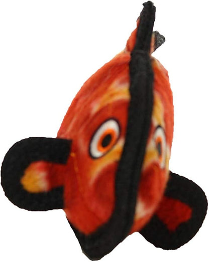 TUFFY - World's Tuffest Soft Dog Toy - Ocean- Squeakers - Multiple Layers. Made Durable, Strong & Tough. Interactive Play (Tug, Toss & Fetch). Machine Washable & Floats. (Fish Red, Jr 2 Pack)