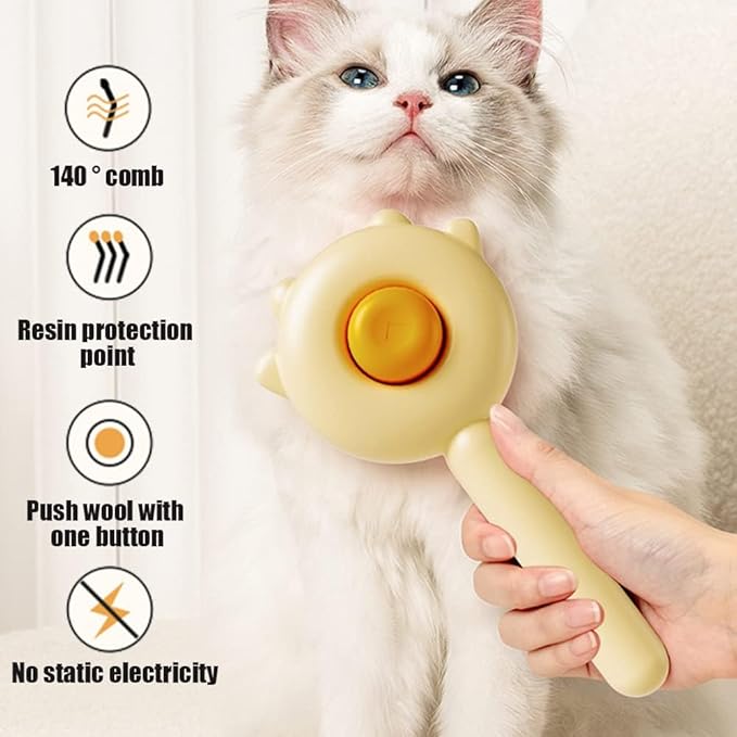 Professional Pet Grooming Brush, Ergonomic Handle Cat Comb with Stainless Steel Needles, Multi-Color Pack (Light Purple)