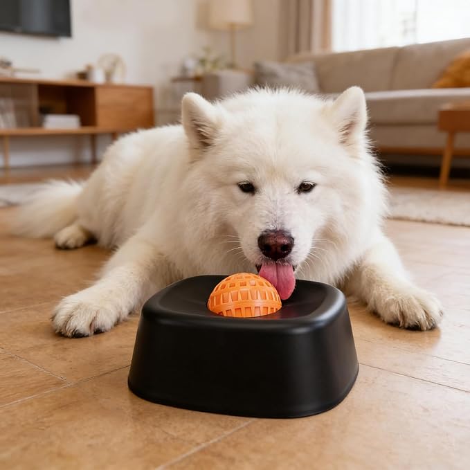 Yosoo Slow Feeder Dog Bowls, Dog Lick Bowl with Slip Resistant Material, Bright Colors, Dishwasher Safe, 6.10x6.10x2.36in, for Yogurt & Purees (Black)