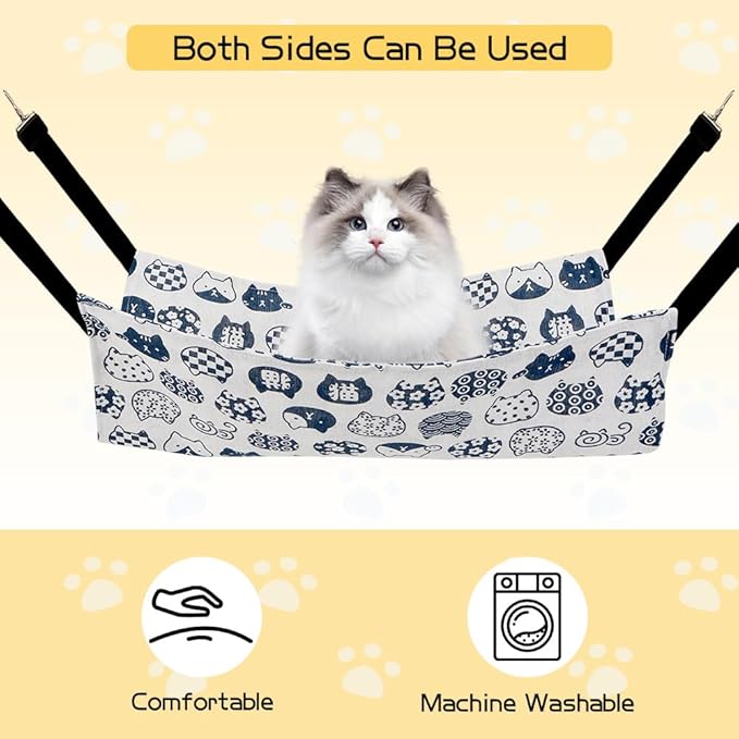 Pet Accessories Hanging Cat Bed Swing Hammock for Cage - Indoor Kitten Desk Accessories - Ferret Bed