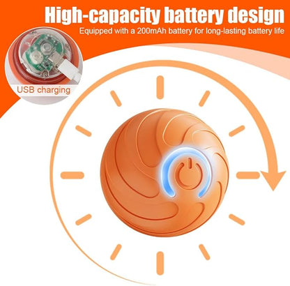 MiOYOOW Interactive Dog Toy, Automatic Dog Bounce Balls with Colorful Light USB Charging Pet Rolling Ball for Dogs Playing Training
