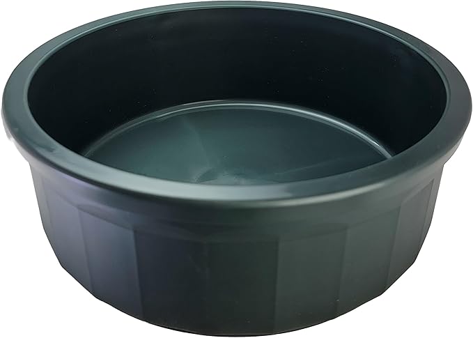 Pet Crock Bowl - Thick Durable Plastic Non-Tip Food & Water Dish for Dogs, Cats & Large Animals - 9.75 Inch Diameter - Indoor/Outdoor - Chew Resistant, Easy Clean (Green, Jumbo 96oz)
