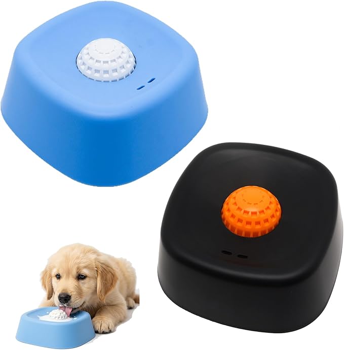 2-in-1 Slow Feeder & Lick Bowl with Rolling Ball for Dogs Cats, Interactive Puzzle Toy for Liquid Wet Food Treats, Dishwasher Safe, Enrichment Training Tool