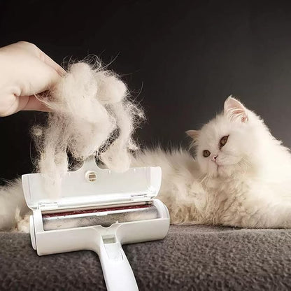 Pet Hair Remover Roller - Reusable Lint Roller for Dog & Cat Hair on Furniture, Couch, Carpet, Clothing - Eco-Friendly Portable Fur Remover Tool (White)