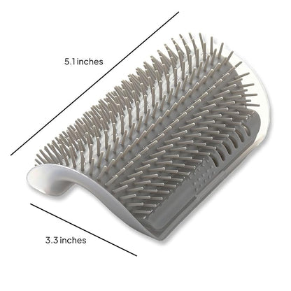 Cat Self Groomer – Wall Corner Grooming Brushes for Cats and Small Pets – Soft Silicone Massage Brush for Shedding Control and Face Rubbing (Grey)