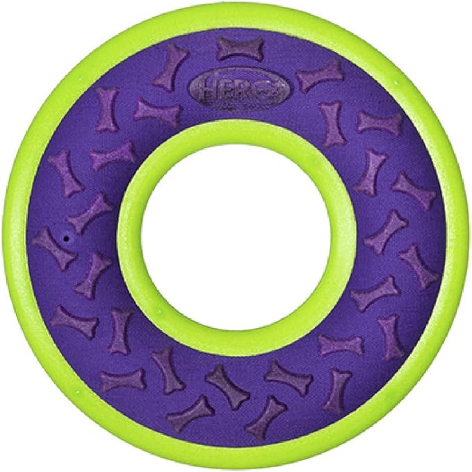 Hero Outer Armor, Fetch Ring Dog Toy, Floats & Squeaks, Purple