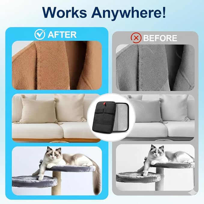 Electrostatic Pet Hair Removal Glove Dogs & Cats, 2026 Upgraded Magic Brush Tool, Washable Reusable Manicure-Friendly Open-Finger Pet Hair Remover for Couch, Car Interior, Furniture & Clothing(21cm)
