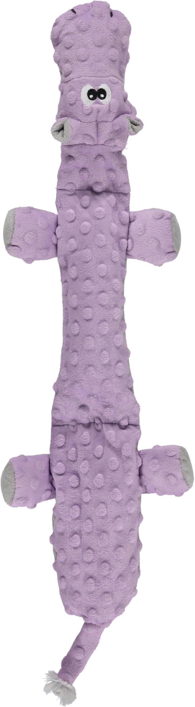 Cudlie Stuffless Plush Dog Toy with Multiple Large Squeakers – No-Stuffing Squeaky Dog Toy for Small & Medium Dogs – Alligator, Shark, Duck & Hippo Animal Designs