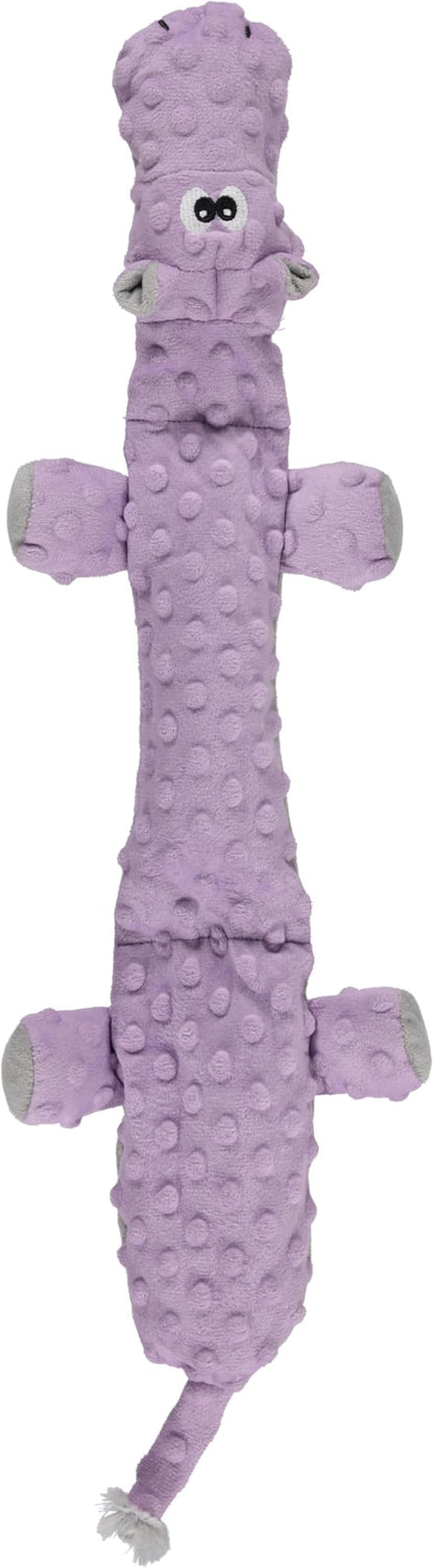 Cudlie Stuffless Plush Dog Toy with Multiple Large Squeakers – No-Stuffing Squeaky Dog Toy for Small & Medium Dogs – Alligator, Shark, Duck & Hippo Animal Designs