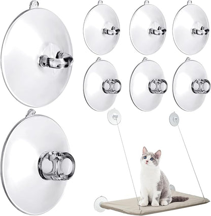 Tondiamo 8 Pcs Cat Window Perch Suction Cups, Powerful Window Bed Replacement Suction Cup for Cat Hammocks Window Seat Supplies, 2 Styles(Vivid Style)