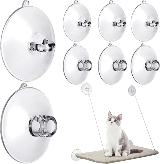 Tondiamo 8 Pcs Cat Window Perch Suction Cups, Powerful Window Bed Replacement Suction Cup for Cat Hammocks Window Seat Supplies, 2 Styles(Vivid Style)