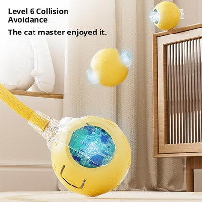 3PCS Smart Interactive Cat Toy Ball with Bird Sounds - Automatic Obstacle Avoidance, Durable PC/TPR Material, Long Battery Life, Self-Play Toy for Indoor Cats and Kittens(Yellow,Red,Blue)