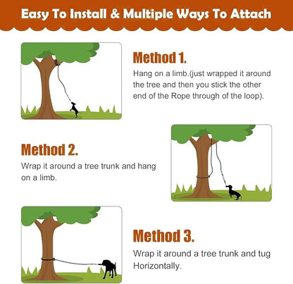 HOPET Bungee Tether Tug Outdoor Dog Toy, Outdoor Bungee Solo Hanging Toy Make Them Busy