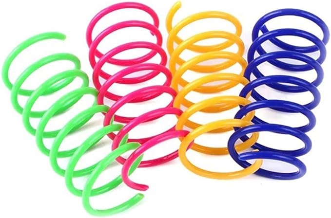 Cat Spiral 60 Pcs in Pack Colorful Springs Toys, Bouncy Coils for All Cat Breeds to Bite, Swat & Chase, Keeps Cats Entertained for Hours, 3 inches Long, Multi Colors Spring Toy