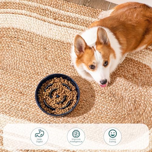 vancasso Slow Feeder Dog Bowl, 1.5 Cup Ceramic Puzzle Dish for Medium Breed - Image 5