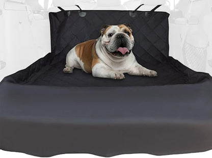Best Pet Supplies Water Resistant Pet Cargo Cover with Bumper Flap &Protective Pouch | Nonslip Dog Trunk Liner for SUV, Trucks, Minivans (Black), 55 * 82 (CS110)