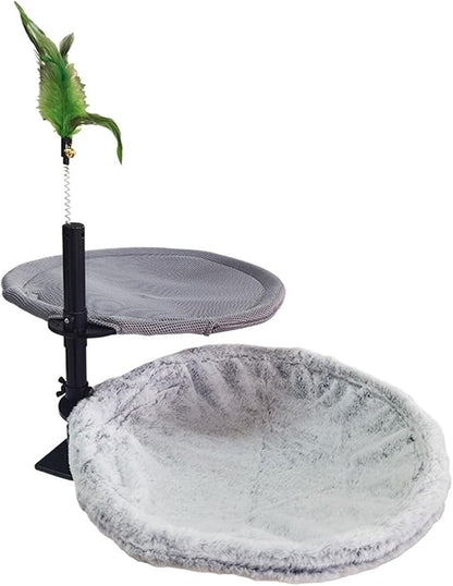 Adjustable Cats Hammock for Desk Space Saving Steel Frame Fabric Ergonomic Pet Bed for Small Cats
