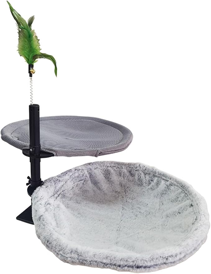 Adjustable Cats Hammock for Desk Space Saving Steel Frame Fabric Ergonomic Pet Bed for Small Cats