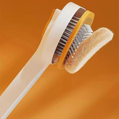 Cat Brush, Dog Brush, Self Cleaning Slide Brush, Pet Grooming, SheddingHair, Fluffy Dog Hair Puppy Kitten, Pet Accessories. (White)