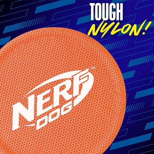 Nerf Dog Nylon Flyer Dog Toy, Flying Disc, Lightweight, Durable and Water Resistant, Great for Beach and Pool, 9 inch diameter, for Medium/Large Breeds, Single Unit, Orange - Image 2