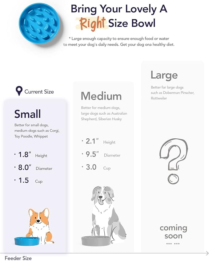 LE TAUCI Ceramic Slow Feeder Raised Dog Bowls with Wooden Stand, Puzzle Feeder, Elevated Dog Dishes to Slow Down Eating, 8 Inch Anti-Gulping Pet Feeding Dishes for Medium Dog
