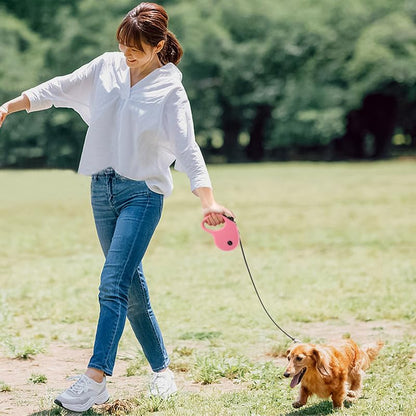 enrgticdg 16Ft Retractable Dog Leash,Light Weight Leash for Small to Medium Dogs/Cats Up to 50lbs,Stainless Steel Spring Strong Nylon Tape, Tangle Free, One-Handed Brake.(Pink-Black) - Image 7