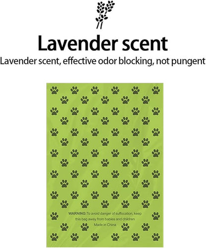 Dog Poop Bags Rolls, Lavender Scent Biodegradable Light Green, Large 9x13 Inch With Dispenser, Leakproof & Easy Tear 240 Count (16 Rolls) for Outdoor Dog Walking