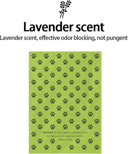 Dog Poop Bags Rolls, Lavender Scent Biodegradable Light Green, Large 9x13 Inch With Dispenser, Leakproof & Easy Tear 240 Count (16 Rolls) for Outdoor Dog Walking
