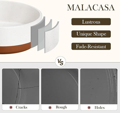 MALACASA Dog Bowls, Ceramic Dog Food and Water Bowls for Large Size Dogs, 6 Cups Capacity Pet Bowl for Large Dogs (L-6 Cups)