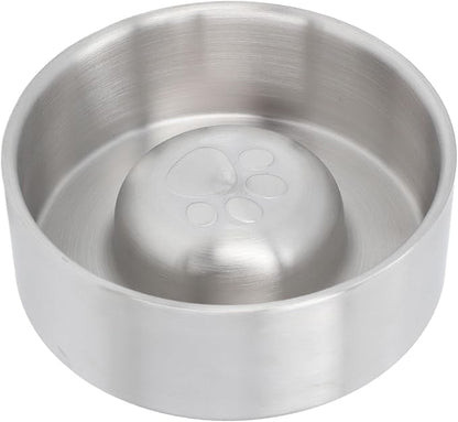 Pssopp Slow Feeder Dog Bowl, Dishwasher Stainless Steel Large Metal Dog Food Bowls with Non Slip Rubber Ring Modern Design Dog Slow Feeder for Medium to Large Dogs (24x17x18cm)