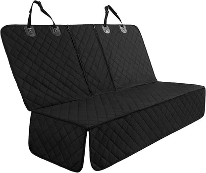 Dog Car Seat Cover for Back Seat - Waterproof Pet Seat Protector with Non-Slip Backing, Universal Fit for Most Cars, SUVs, and Trucks (Black-3,Standard（49" W x 54" L）)