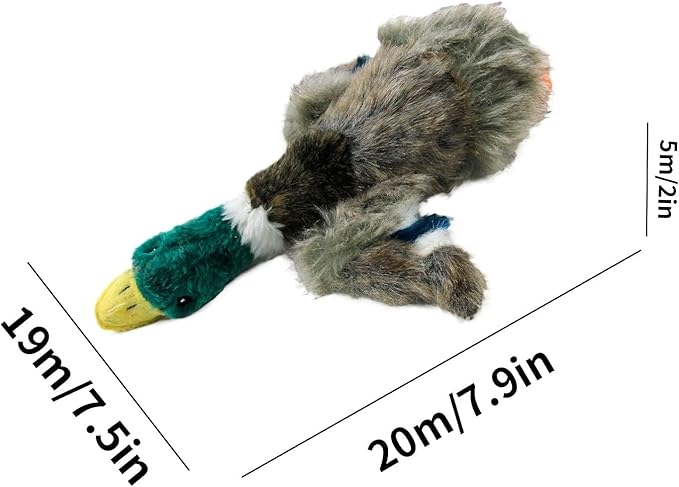 ALL FOR PAWS Duck Squeaky Doy Toy, Duck Dog Toy for Small Medium Breed, Puppy Fetch Toy with Squeaker, Plush Chew Dog Toy, 7.9 x 7.5 x 2 inches, Classic - Mallard S