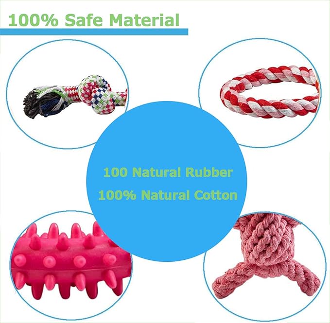 Dog Chew Toys for Small to Medium Dogs - 10 Pack Tough Dog Toys, Interactive Rope Teething Toy for Puppy, Durable Tug of War Toy, Birthday and Festival Gift Set