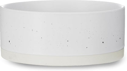 Oslo Ceramic Dog Bowl - 8'' Dog Food Water Bowl for Medium and Large Dogs, Heavy Duty Non-Slip Dog Dish, Modern Scandi-Style Stoneware Pet Feeder Bowl, Dishwasher Safe (70Oz, White)