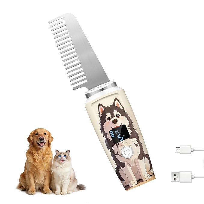 Ultrasonic Fur Care Comb for Pet, Vibration Atomization Conditioning Oil Comb for Dogs and Cats Shining Smoothing Hair