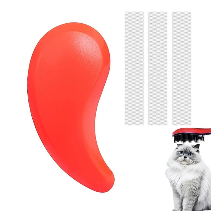 Cat Brush for Shedding - Perfect Grooming Tool for Long-Haired Cats | Deshedding & Hair Remover for Indoor Pets (Orange)