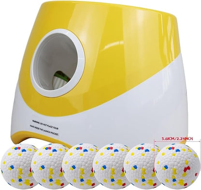 Dog Tennis Ball Launcher Dogs Chase Automatic Toys Fun Interactive Machine Catapult Throw Rechargable(Yellow)