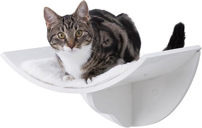 Trixie Lorena Cat Wall Mount Furniture - Elevated Cat Bed with Removable Pad, Raised Climbing Bed - White