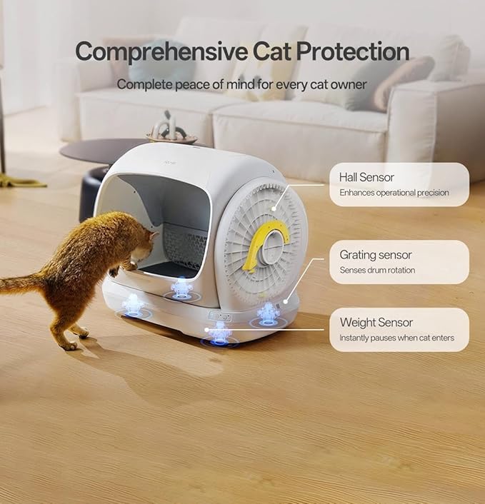 XXXL Automatic Cat Litter Box, Self Cleaning Litter Box for Multiple Cats, Anti-Pinch Safety Protection, Smart APP Control, Odor Control, Works with Clumping/Bentonite/Mineral Litter