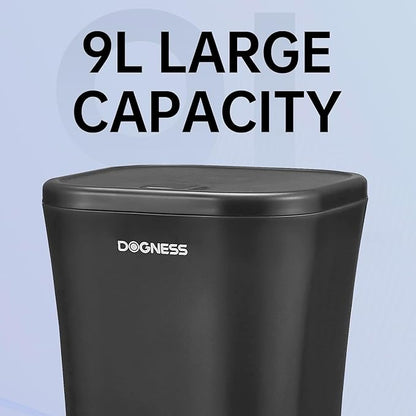 DOGNESS 9L Dog Feeders for Large Dogs, Automatic Dog Feeder with Timer Extra Large, Programmable Auto Pet Food Dispenser Feeder, Portion Control, Voice Recording, Battery and Plug-in Power (Black)