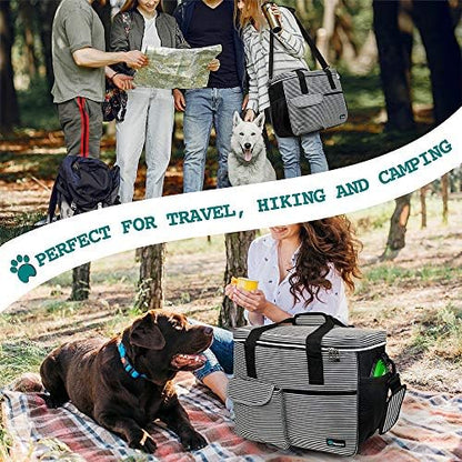 PetAmi Dog Travel Bag Organizer, Pet Supplies Tote, Stripe Black Large - Image 6