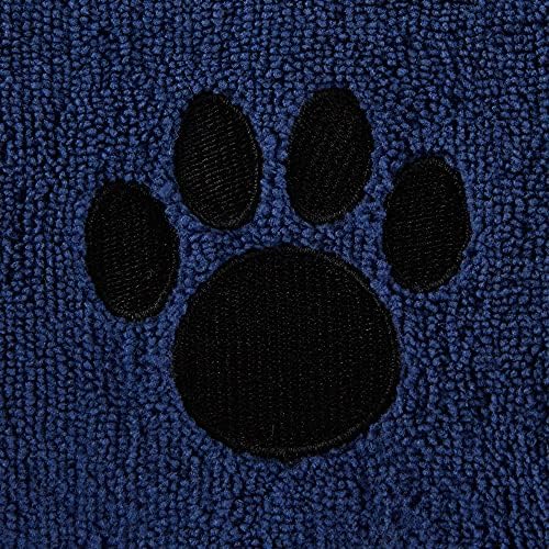 Bone Dry Pet Grooming Towel Collection Absorbent Microfiber X-Large, 41x23.5", Embroidered Navy - Image 3