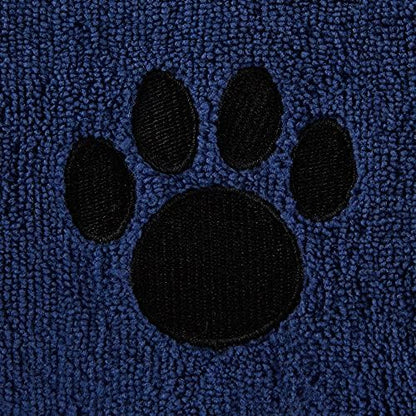 Bone Dry Pet Grooming Towel Collection Absorbent Microfiber X-Large, 41x23.5", Embroidered Navy - Image 3