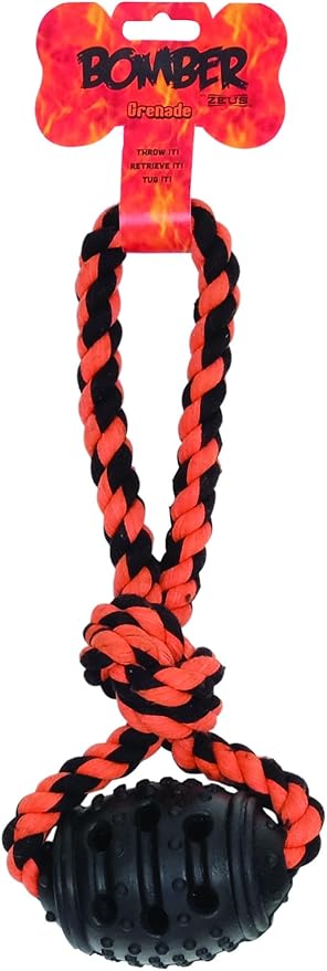 ZEUS Bomber Grenade Interactive Dog Toy, Tough and Durable Chew Toy for Dogs, 98059
