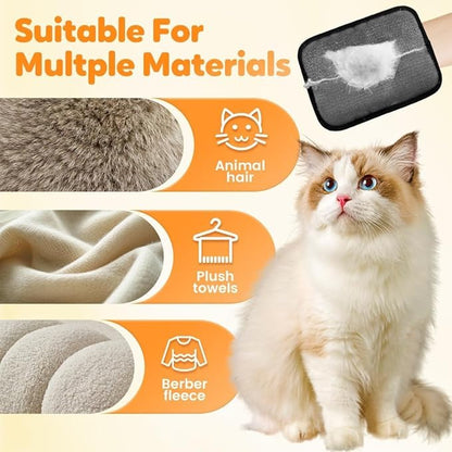 Pet Hair Removal Gloves Brush,Magic Brush,Upgraded Thickened Electrostatic ,New Reusable Cat Dog Hair Remover Grooming Gloves,Double Sided Washable Static Animal Fur Removal Tool for Couch,Clothes,Car