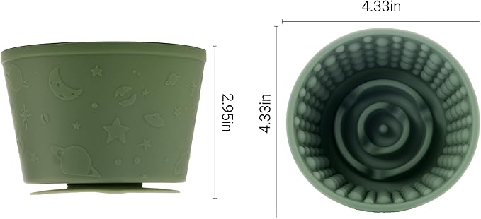 Dog Slow Feeder Lick Bowl Non-Slip Slow Feeder Dog Bowls for Small, Medium Large Breeds Anxiety Relief, Anti-Choking Design BPA Free, Durable Silicone Improve Digestion Reduce Bloating. (Green)