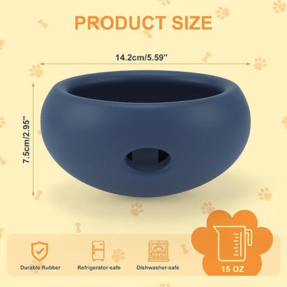 Dog Enrichment Toys, Durable Silicone, Interactive Engagement Slow Feeder Dog Bowls, Blue